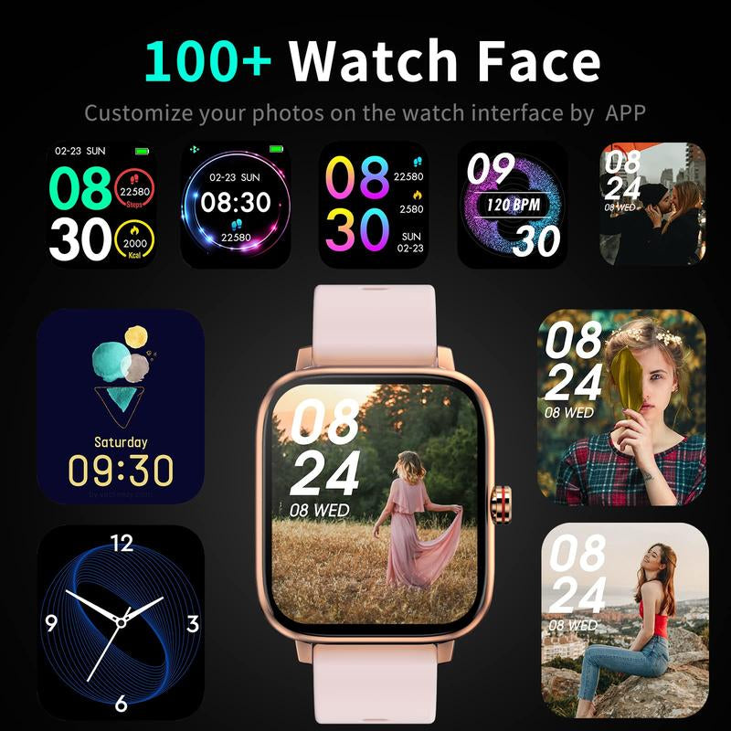 Smart Watch, 1.69'' Full Touch Answer/Make Call Women Smartwatch for Android Phones Fitness Tracker with Heart Rate Sleep Monitor Calorie Step Counter Sports Fitness Watch for Android Ios