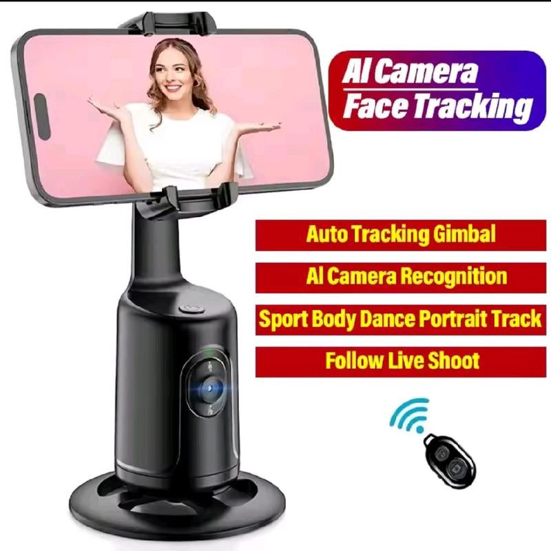 Smart Auto Tracking Phone Holder - 360° AI Motion Tracking Tripod, Portable Selfie with Auto Tracking, Lightweight Design for Vlogging - Adjustable, Landscape Gimbal Stabilizer Smartphone Cellphone