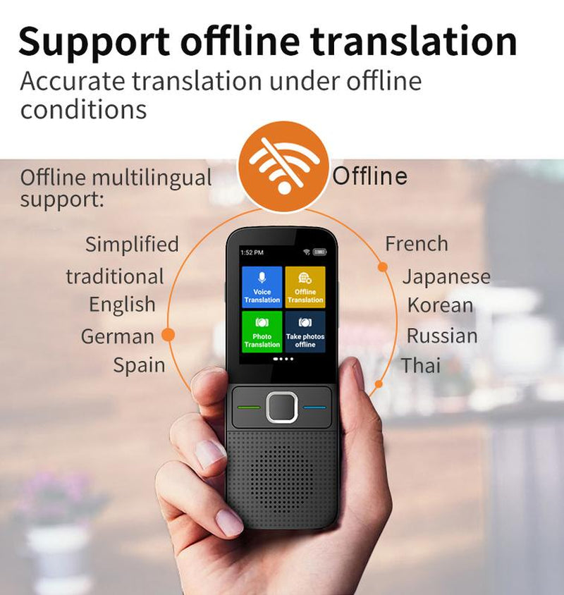 Portable Language Translator Device | 138 Languages, Real-Time Voice & Photo Translation Travel & Learning Audio HD Touch English-Chinese Scan Professional Translation Multipurpose Multifunctional