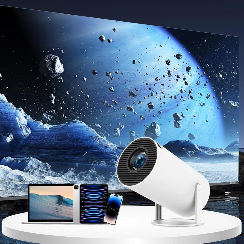 HY300 Pro Portable Projector, Bluetooth-Compatible Projector, Professional Outdoor Projector, 180° Adjustable Android 11 Wifi 6 Projector for Home Office