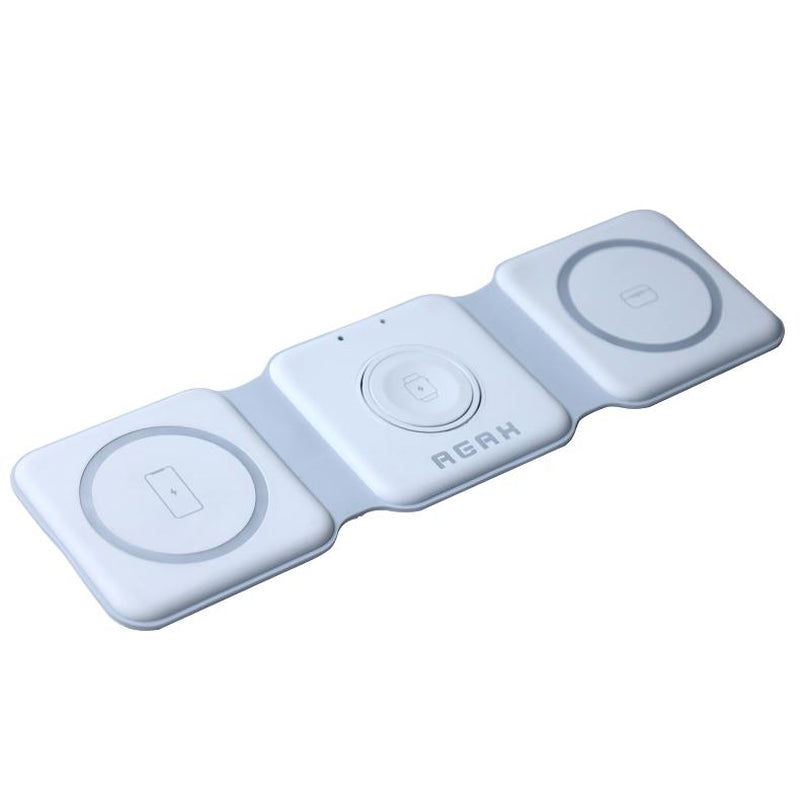 Portable 3 in 1 Wireless Charging Station for Iphone, Foldable Travel Cellphone Charger for Airpods Iwatch Smartphone Electronic