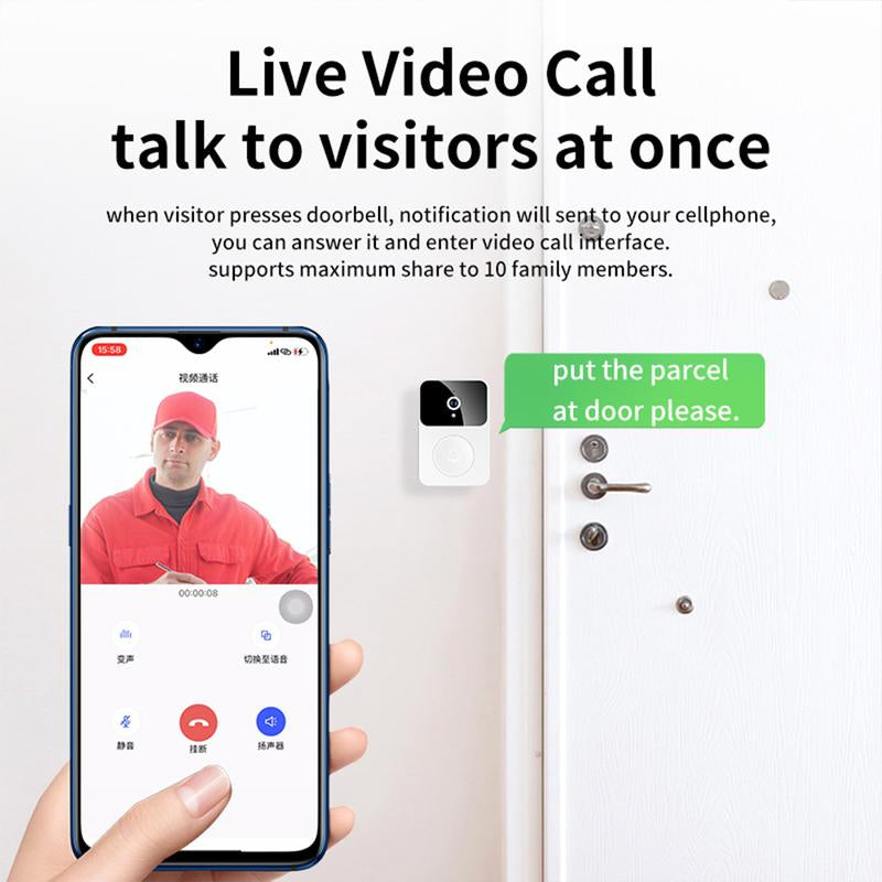 Smart Video Doorbell Camera Wireless with Chime, 2K No Monthly Fee, Ring Call