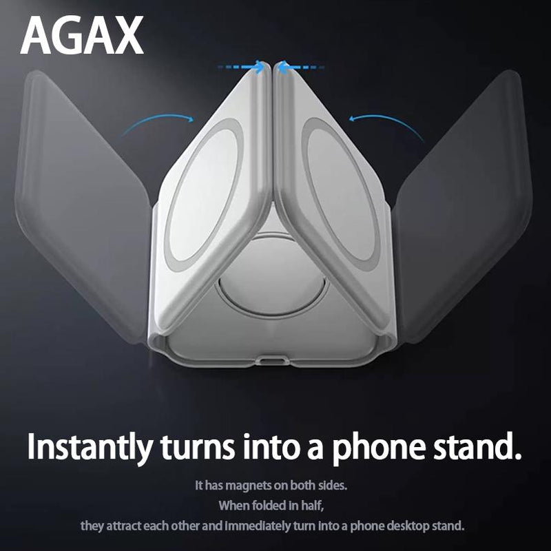 Portable 3 in 1 Wireless Charging Station for Iphone, Foldable Travel Cellphone Charger for Airpods Iwatch Smartphone Electronic