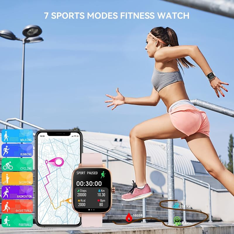 Smart Watch, 1.69'' Full Touch Answer/Make Call Women Smartwatch for Android Phones Fitness Tracker with Heart Rate Sleep Monitor Calorie Step Counter Sports Fitness Watch for Android Ios
