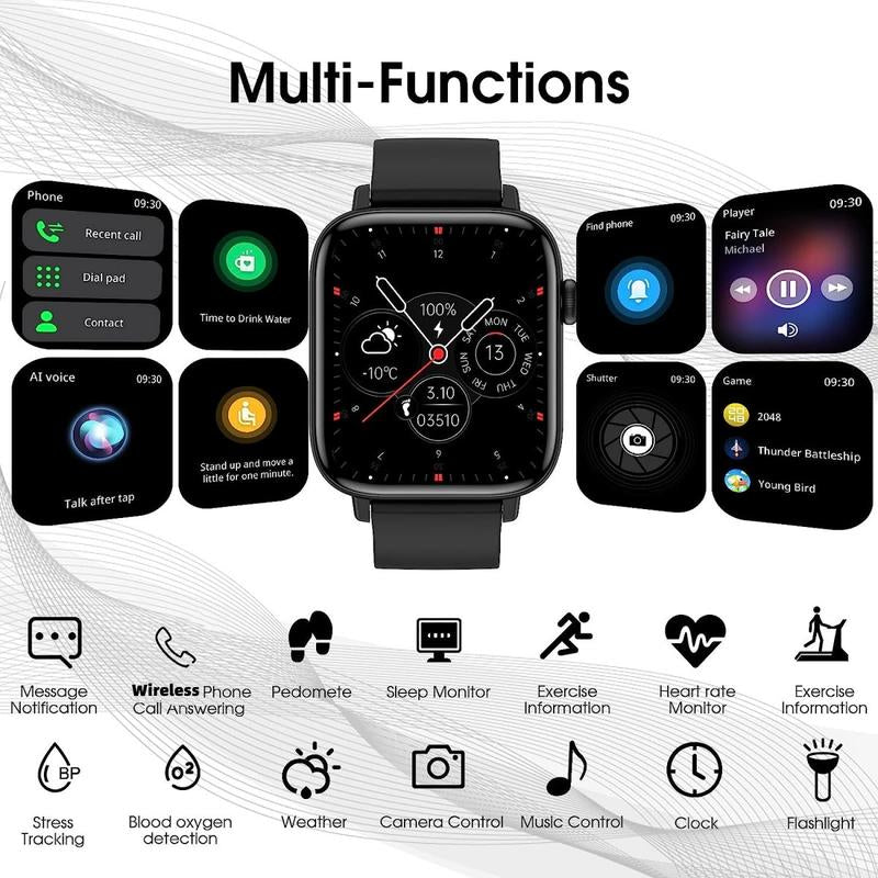 Smart Watch for Men Women(Answer/Make Call)- Fitness Smartwatch with Sleep/Heart Rate/Spo2 Monitor, 113+ Sport Modes, IP68 Waterproof Smart Watch for Android Ios