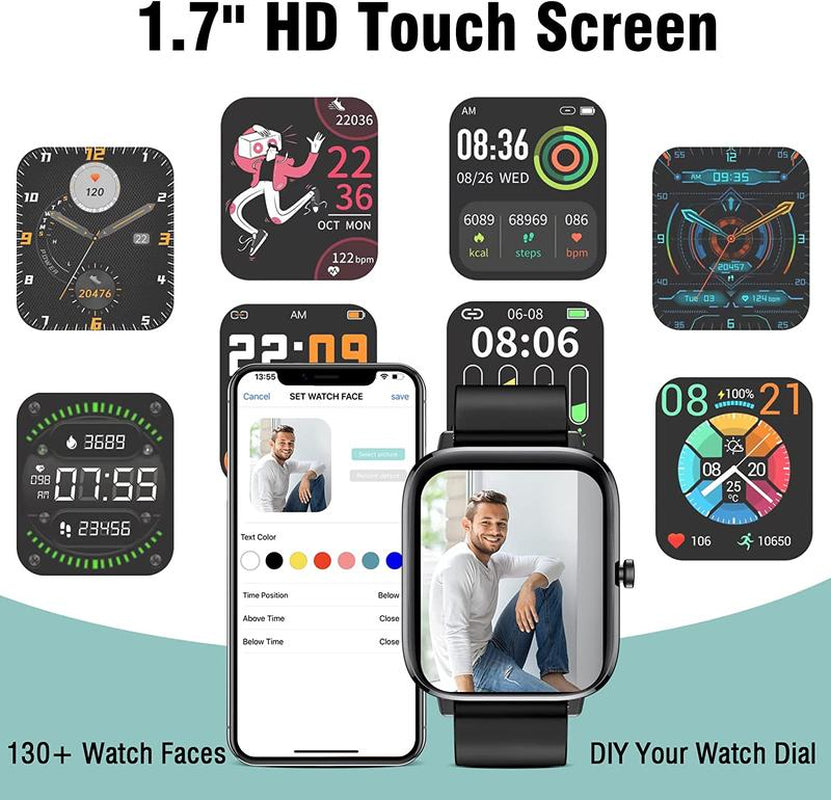 Smart Watch for Men Women(Answer/Make Call)- Fitness Smartwatch with Sleep/Heart Rate/Spo2 Monitor, 113+ Sport Modes, IP68 Waterproof Smart Watch for Android Ios