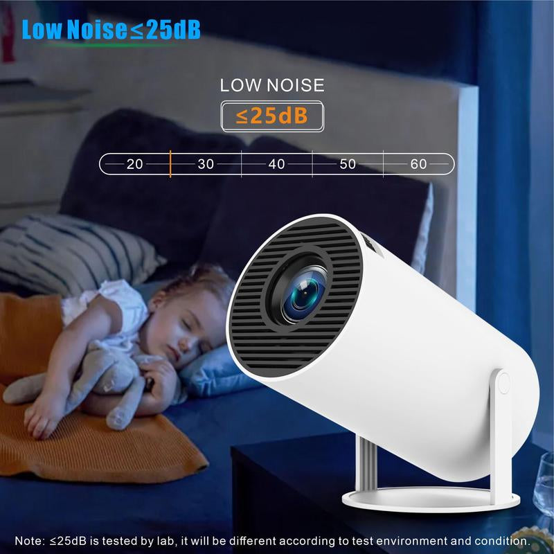 HY300 Pro Portable Projector, Bluetooth-Compatible Projector, Professional Outdoor Projector, 180° Adjustable Android 11 Wifi 6 Projector for Home Office