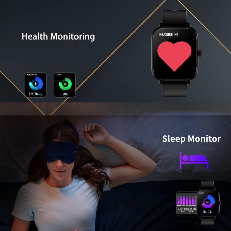 Smart Watch, 1.69'' Full Touch Answer/Make Call Women Smartwatch for Android Phones Fitness Tracker with Heart Rate Sleep Monitor Calorie Step Counter Sports Fitness Watch for Android Ios