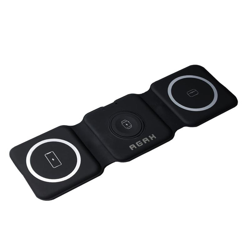 Portable 3 in 1 Wireless Charging Station for Iphone, Foldable Travel Cellphone Charger for Airpods Iwatch Smartphone Electronic