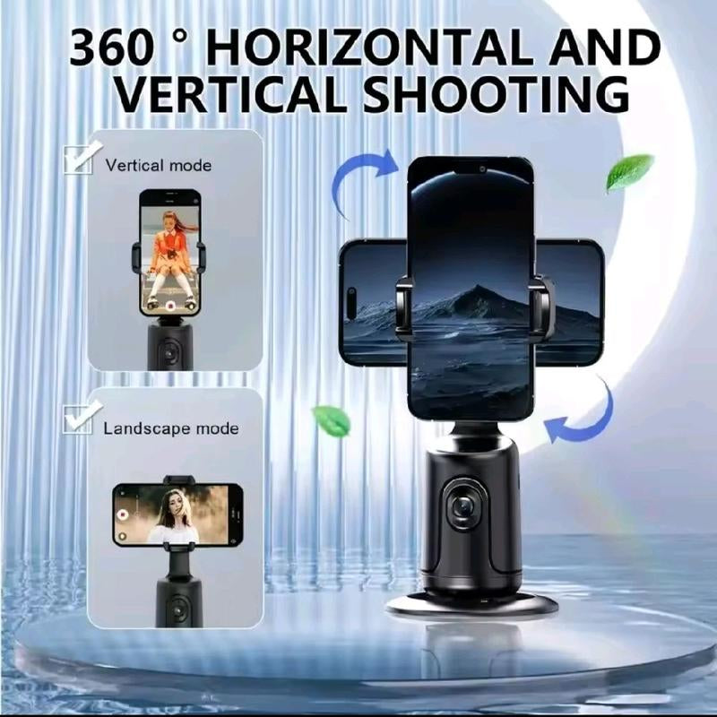 Smart Auto Tracking Phone Holder - 360° AI Motion Tracking Tripod, Portable Selfie with Auto Tracking, Lightweight Design for Vlogging - Adjustable, Landscape Gimbal Stabilizer Smartphone Cellphone