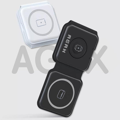 Portable 3 in 1 Wireless Charging Station for Iphone, Foldable Travel Cellphone Charger for Airpods Iwatch Smartphone Electronic