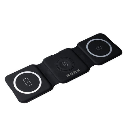 Portable 3 in 1 Wireless Charging Station for Iphone, Foldable Travel Cellphone Charger for Airpods Iwatch Smartphone Electronic