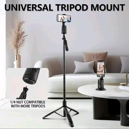 Smart Auto Tracking Phone Holder - 360° AI Motion Tracking Tripod, Portable Selfie with Auto Tracking, Lightweight Design for Vlogging - Adjustable, Landscape Gimbal Stabilizer Smartphone Cellphone