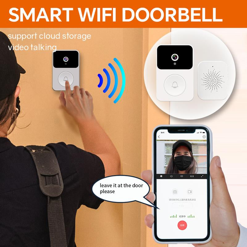 Smart Video Doorbell Camera Wireless with Chime, 2K No Monthly Fee, Ring Call